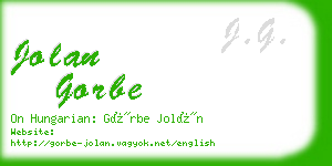 jolan gorbe business card