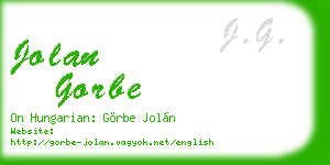 jolan gorbe business card
